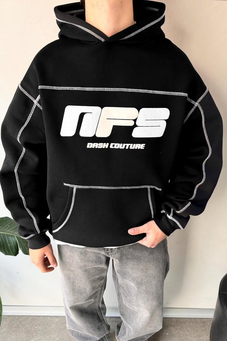 Nfs Baskılı Oversize Hoodie