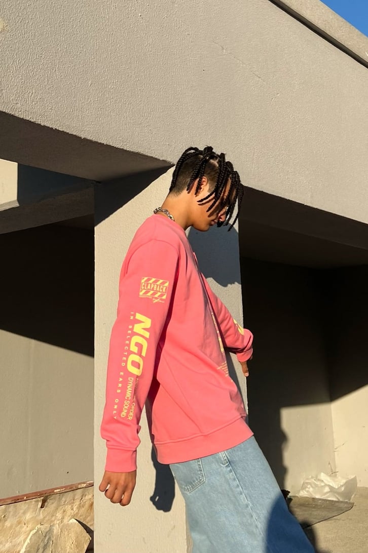 Ngo Surround Baskılı Pembe Sweatshirt