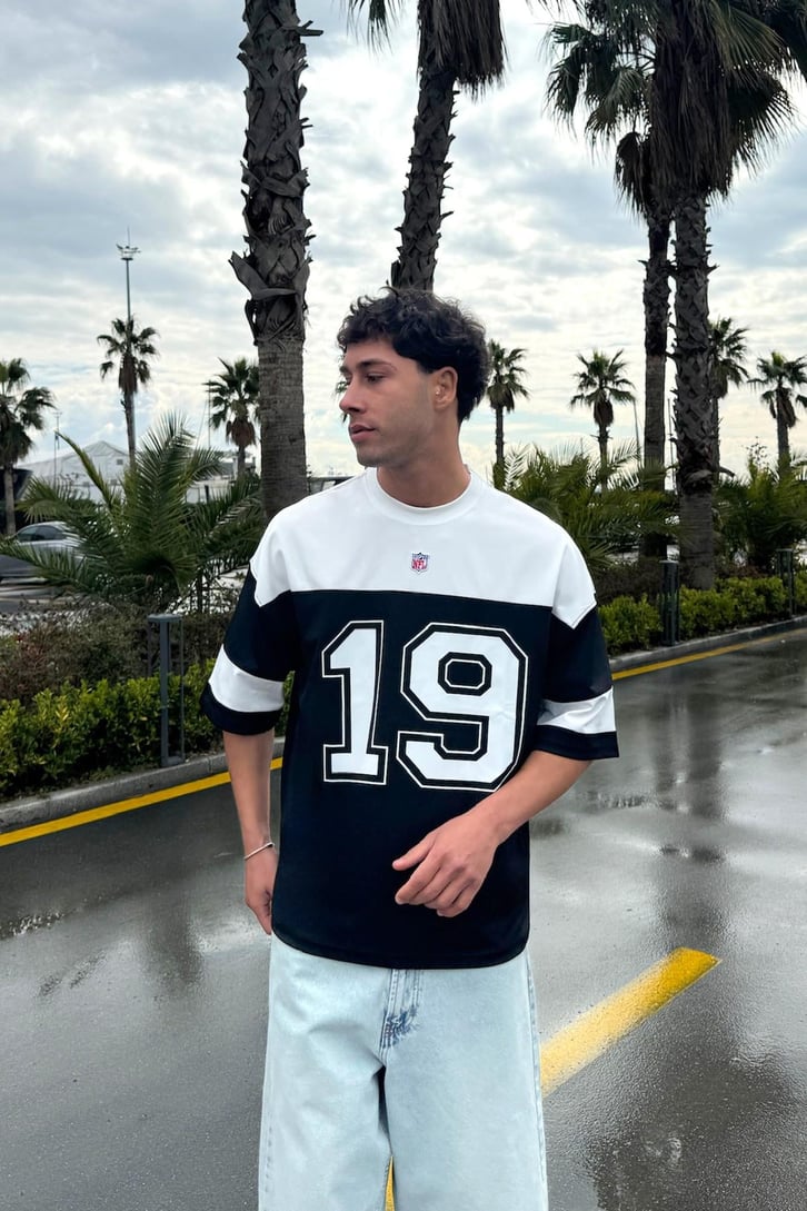 Nineteen Baskı Bisiklet Yaka Forma