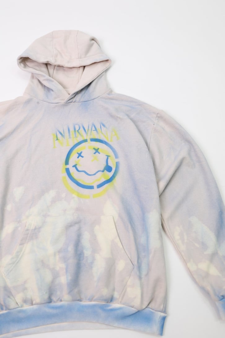 Nirvana Baskılı Batik Desen Oversize Sweatshirt