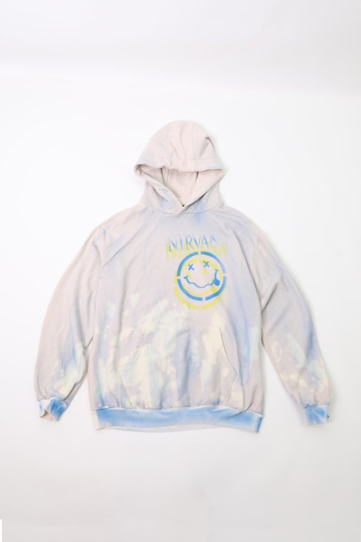 Nirvana Baskılı Batik Desen Oversize Sweatshirt