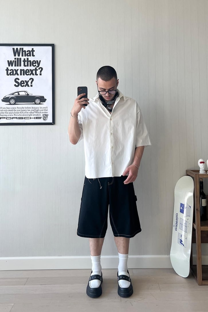 No Stylist! Kısa Kol Oversize Gömlek