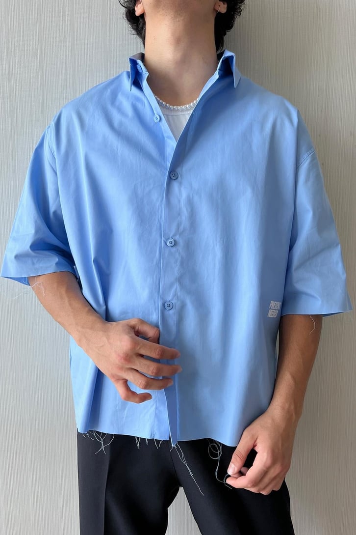 No Sytlist! Kısa Kol Oversize Gömlek
