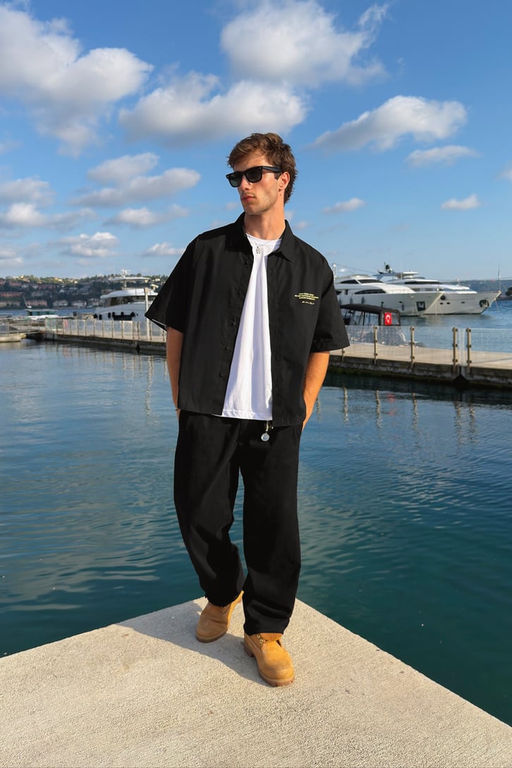 Nocturne Boxy Camp-Collar Shirt