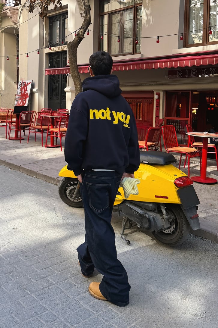 Not You Again Baskılı Hoodie