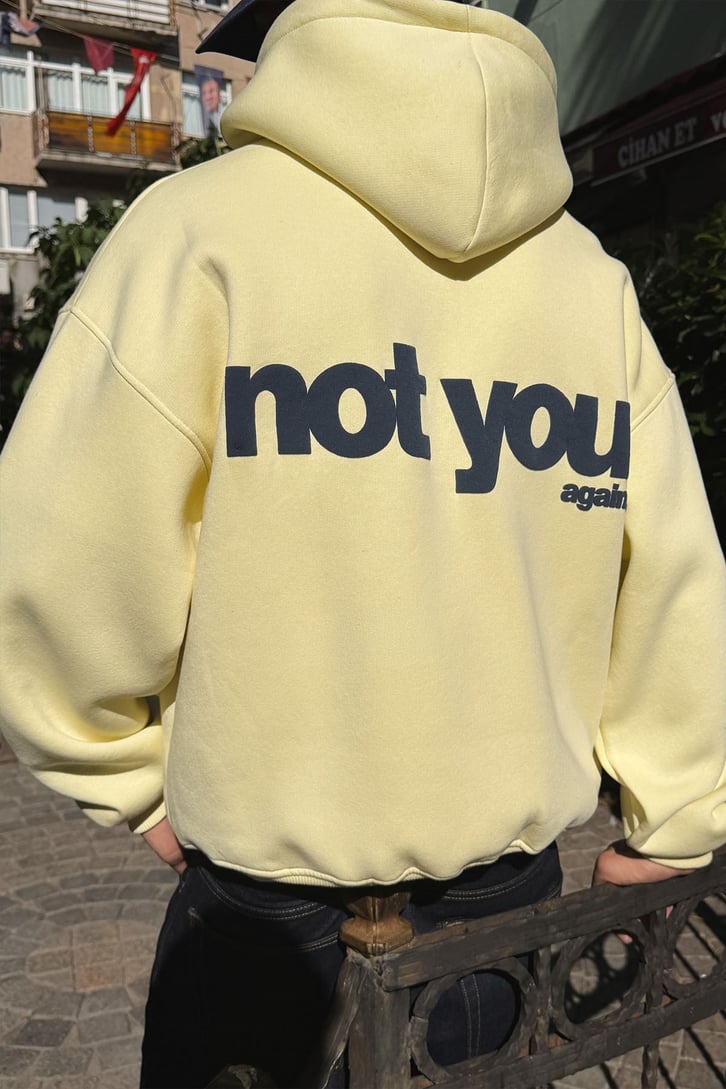 Not You Again Baskılı Hoodie