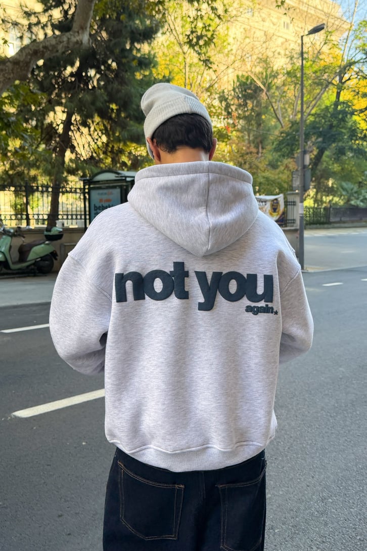 Not You Again Baskılı Hoodie