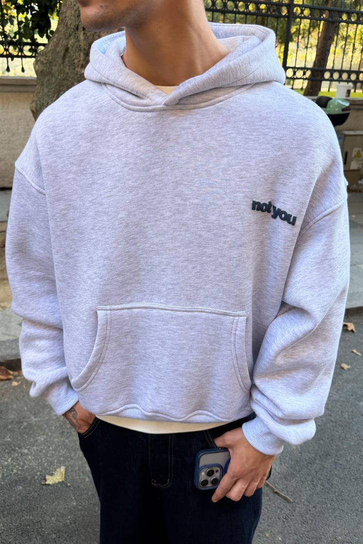 Not You Again Baskılı Hoodie