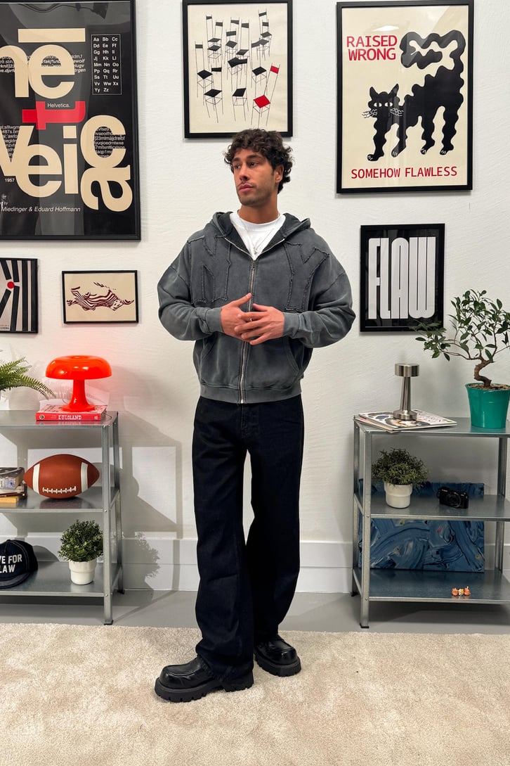 Ny Nakışlı Zip Hoodie