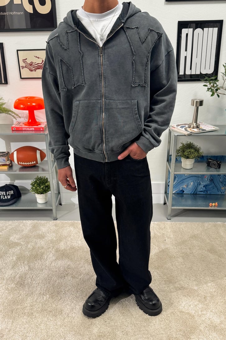 Ny Nakışlı Zip Hoodie