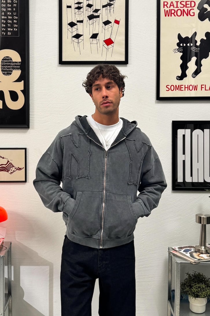 Ny Nakışlı Zip Hoodie