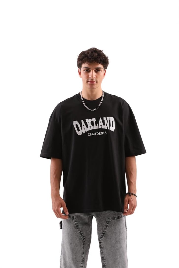 Oakland Baskılı Oversize Tshirt