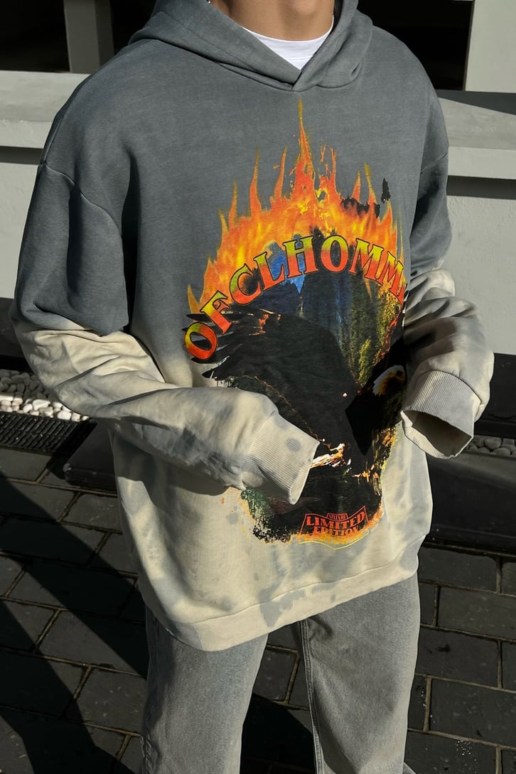 Ofclhomme Batik Desen Oversize Hoodie