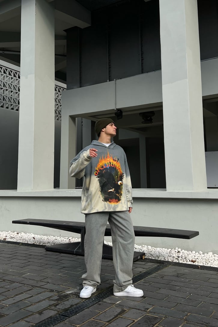 Ofclhomme Batik Desen Oversize Hoodie