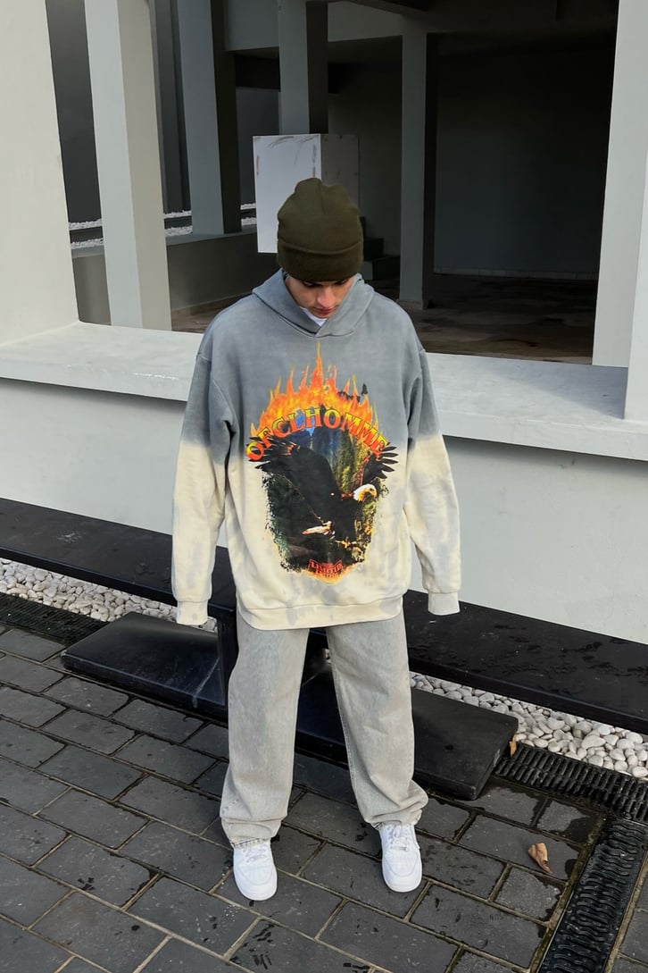 Ofclhomme Batik Desen Oversize Hoodie