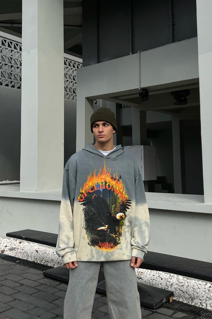 Ofclhomme Batik Desen Oversize Hoodie