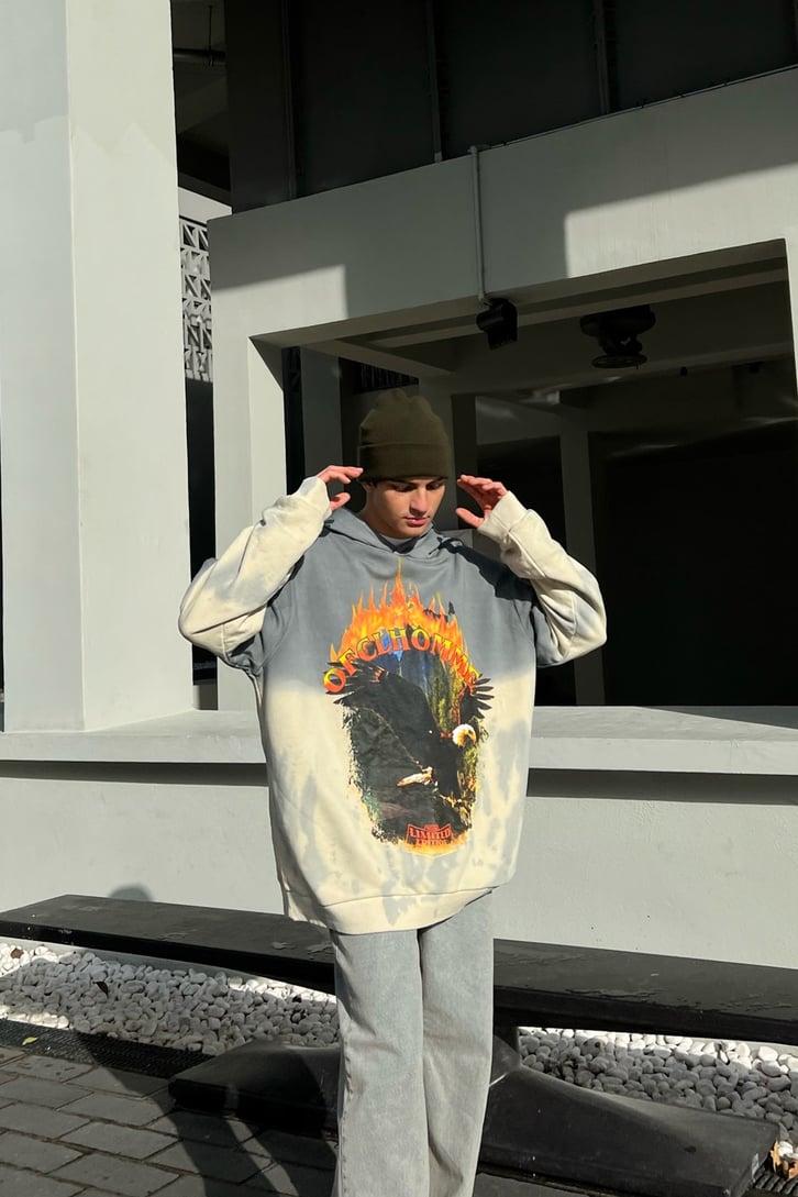 Ofclhomme Batik Desen Oversize Hoodie