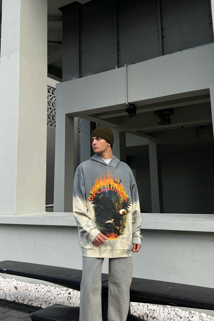 Ofclhomme Batik Desen Oversize Hoodie