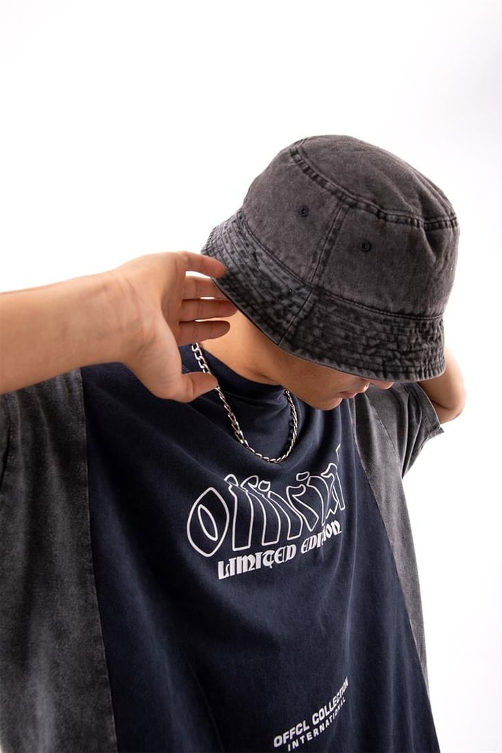 Offical Baskılı Lacivert Oversize Tişört