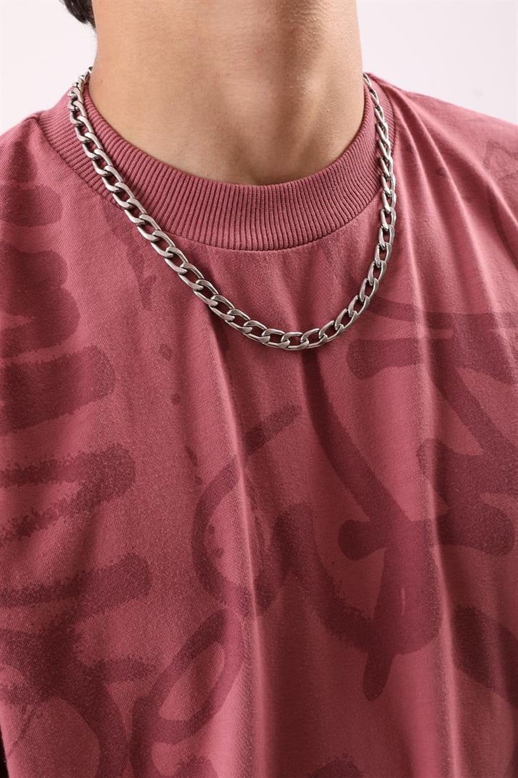 Official Baskılı Bordo Oversize Tshirt