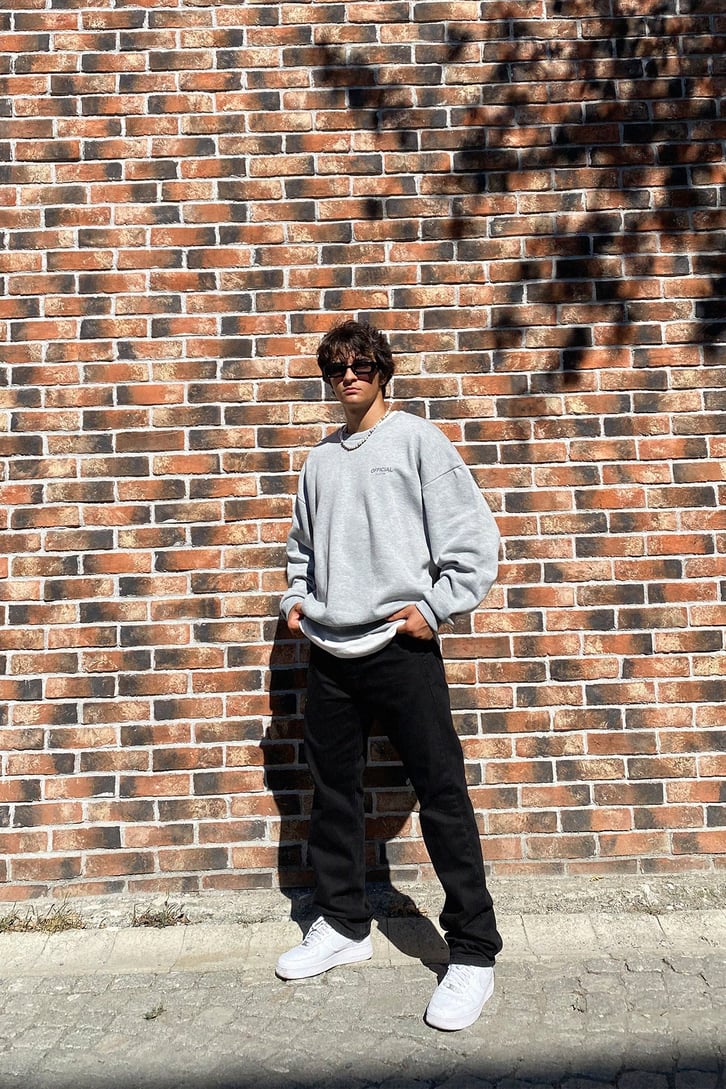 Official Baskılı Oversize Sweatshirt