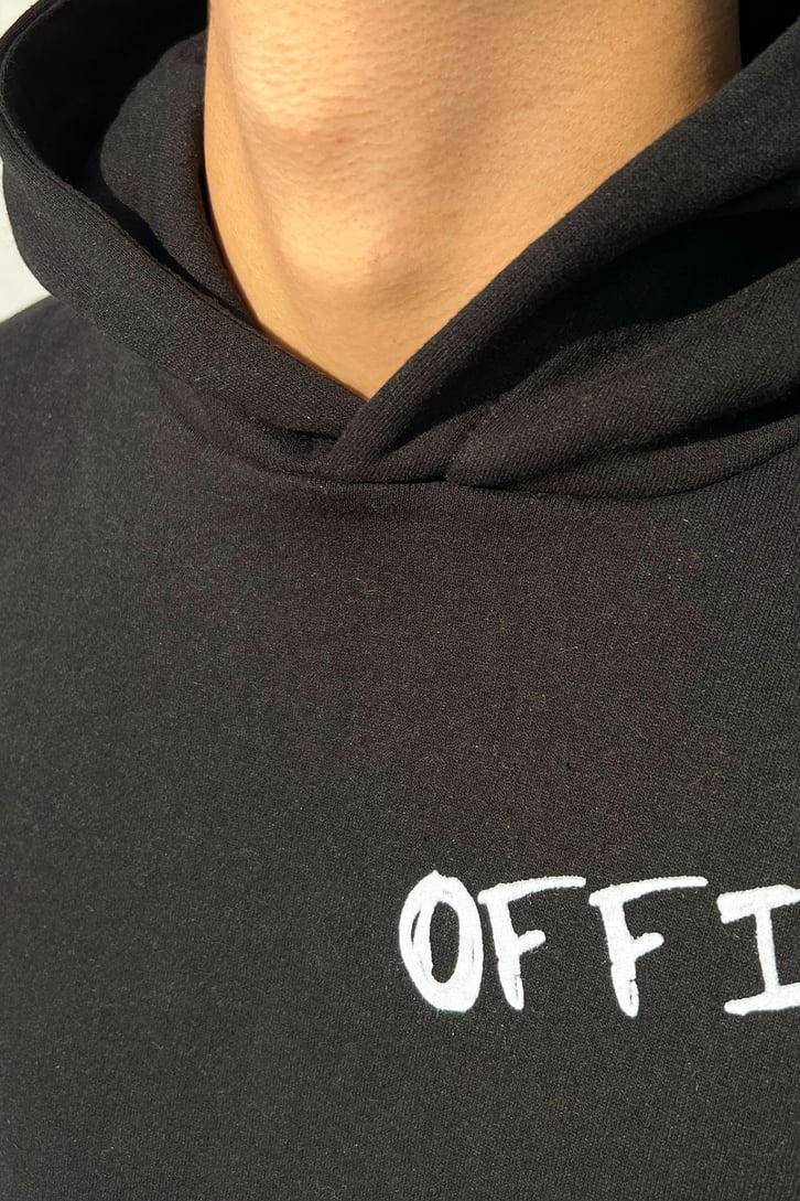 Official Baskılı Siyah Oversize Sweatshirt