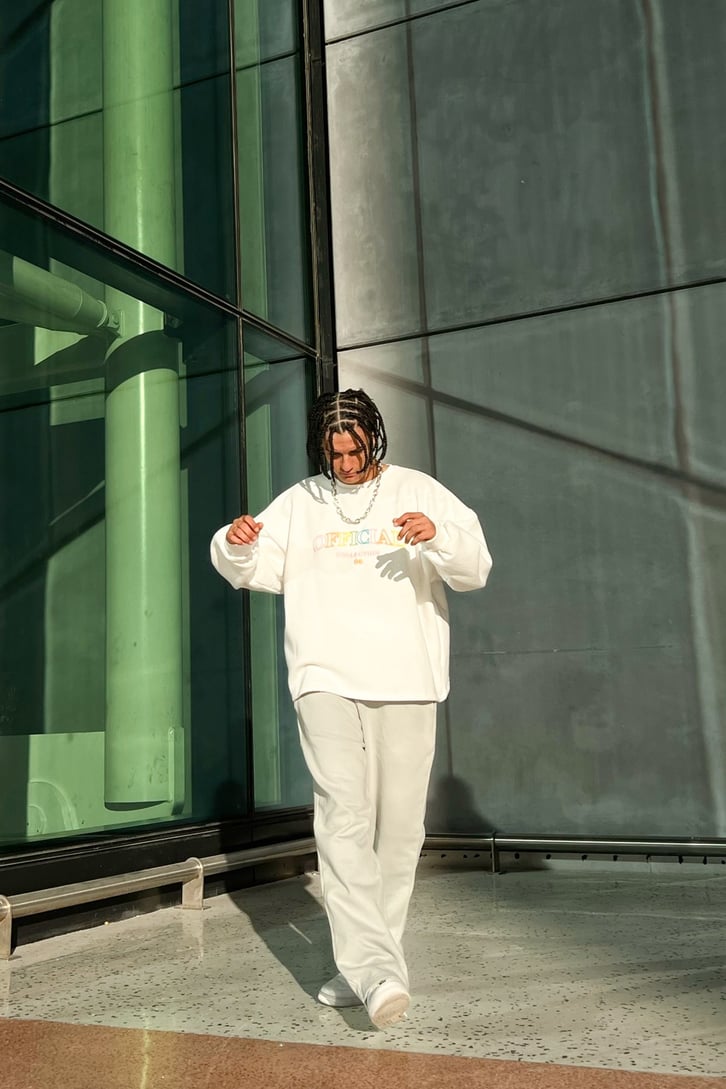 Official Colorful Beyaz Oversize Sweatshirt