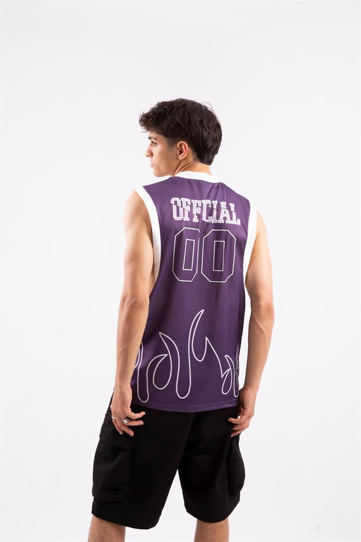 Official Flame Baskılı Mor Atlet