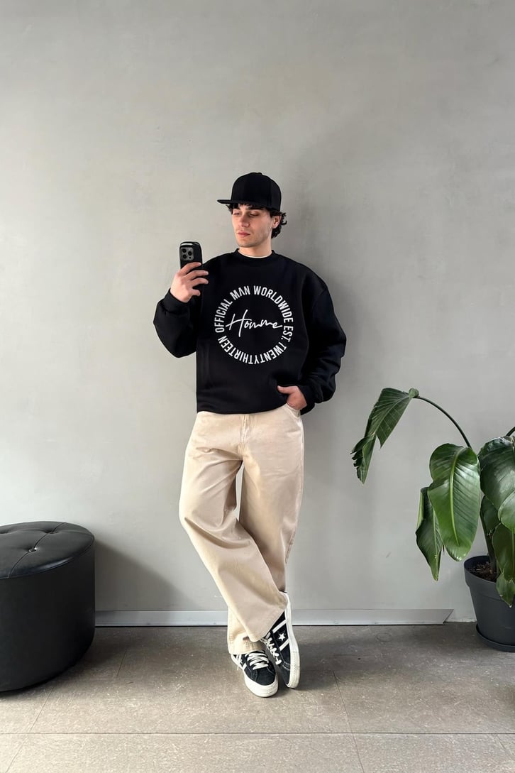 Official Man Worldwide Baskılı Sweatshirt