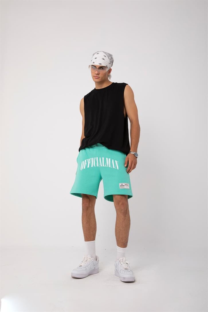Officialman Baskılı Yeşil Şort