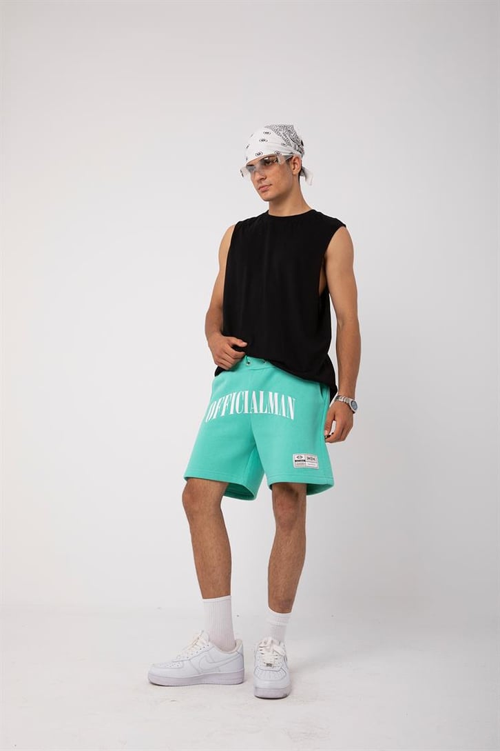 Officialman Baskılı Yeşil Şort