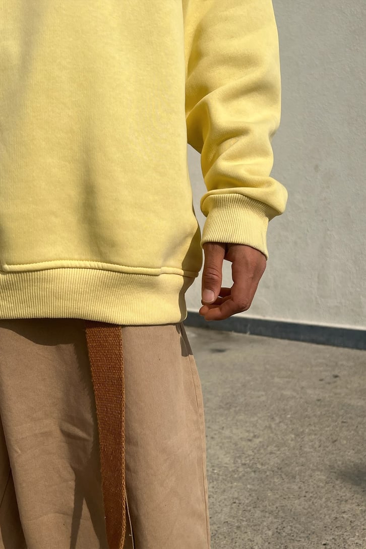 Ohio 1984 Baskılı Sarı Oversize Sweatshirt