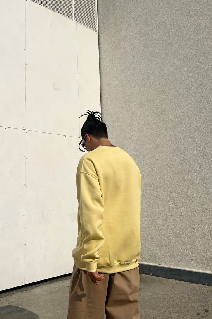 Ohio 1984 Baskılı Sarı Oversize Sweatshirt