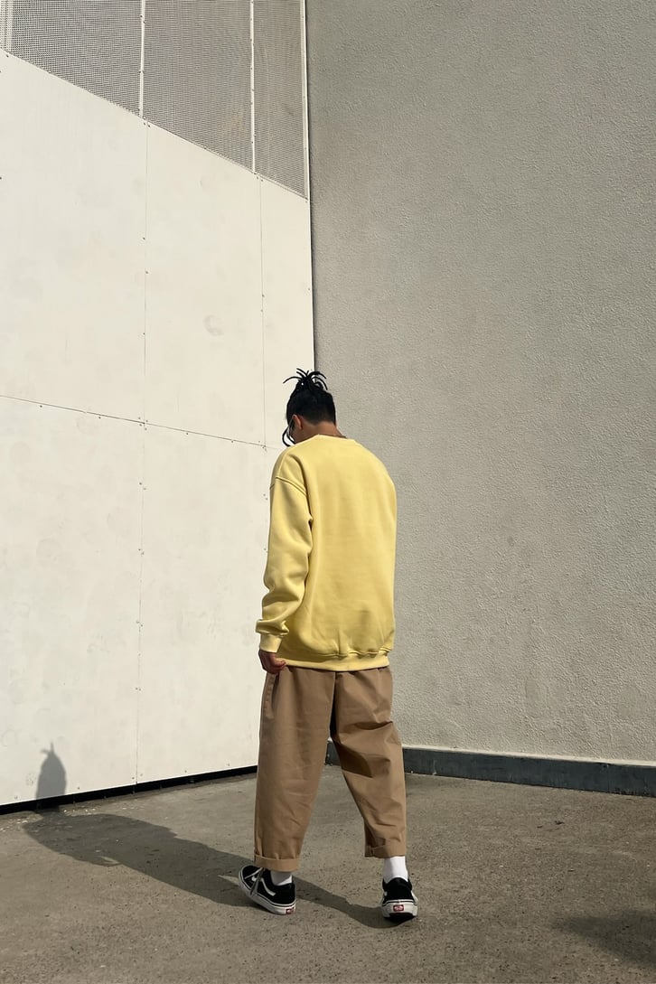 Ohio 1984 Baskılı Sarı Oversize Sweatshirt