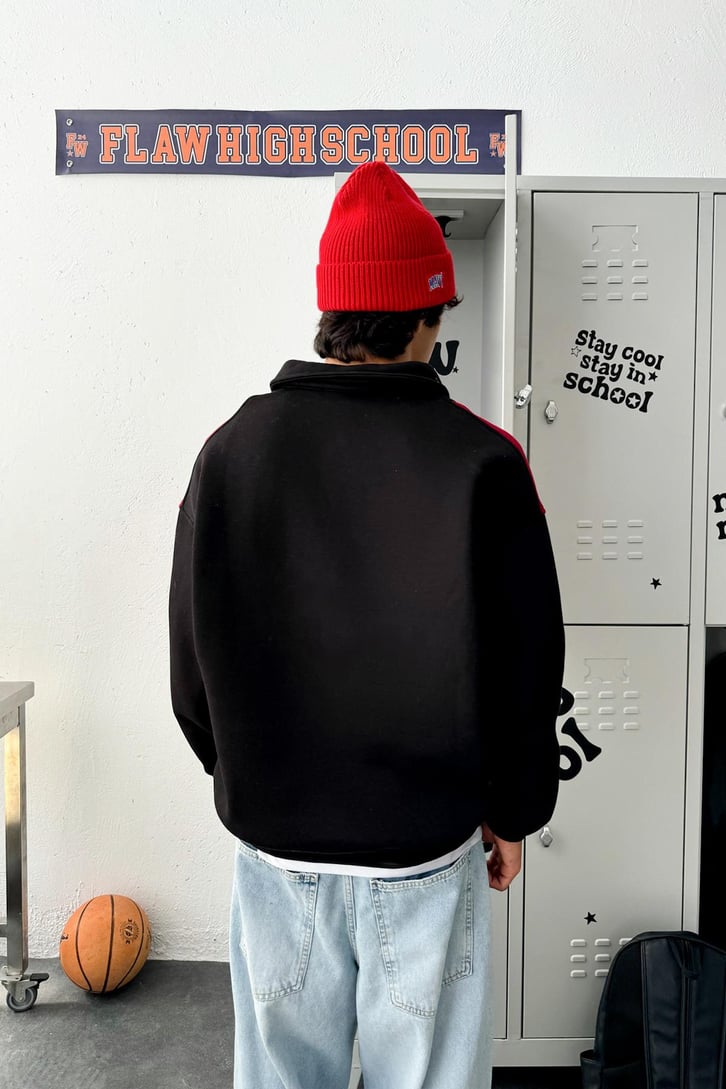 Old Culture Bloklu Polo Yaka Sweatshirt