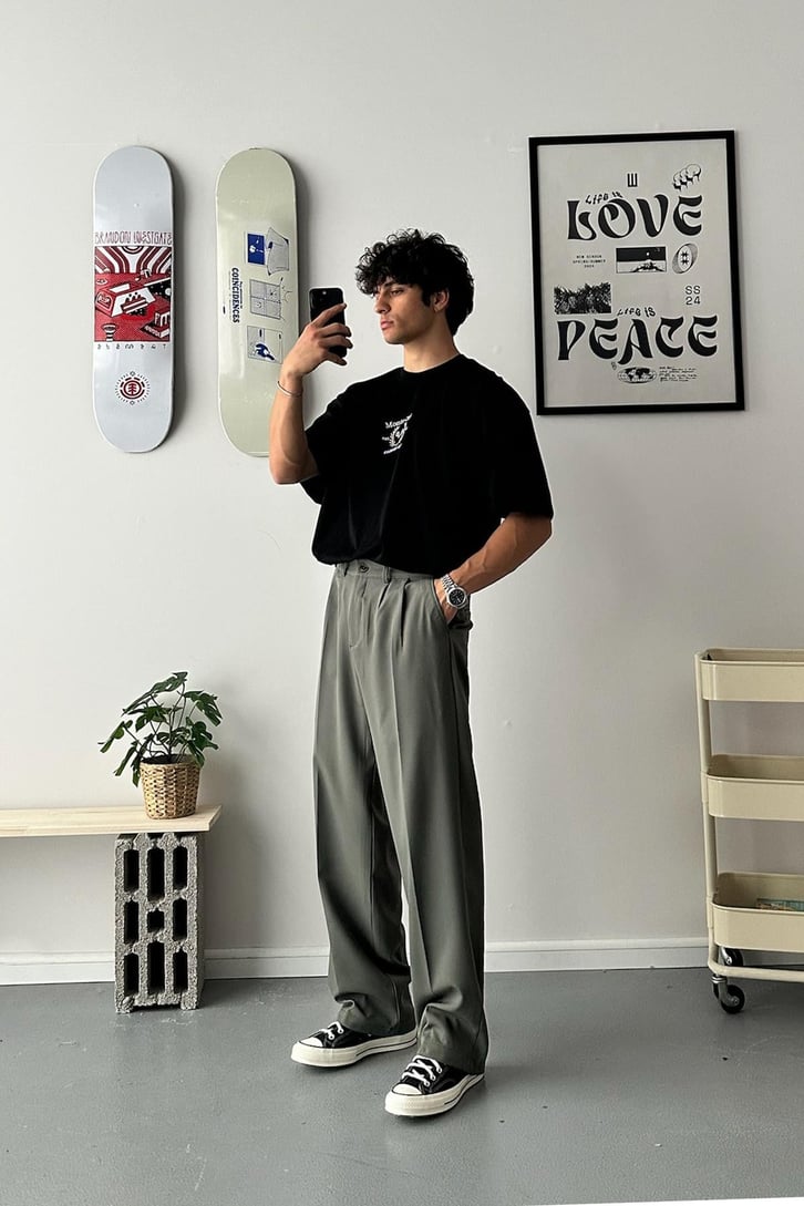 Old Money Extra Rahat Baggy Fit Kumaş Pantolon