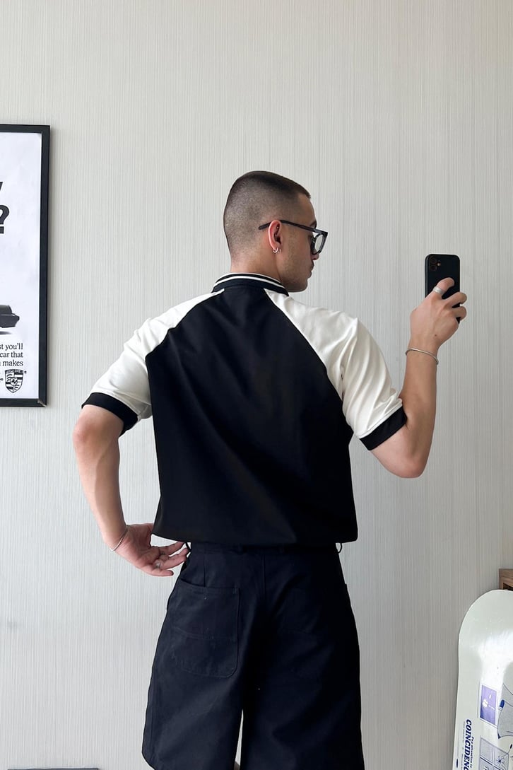 Old School Polo Yaka Oversize Tişört