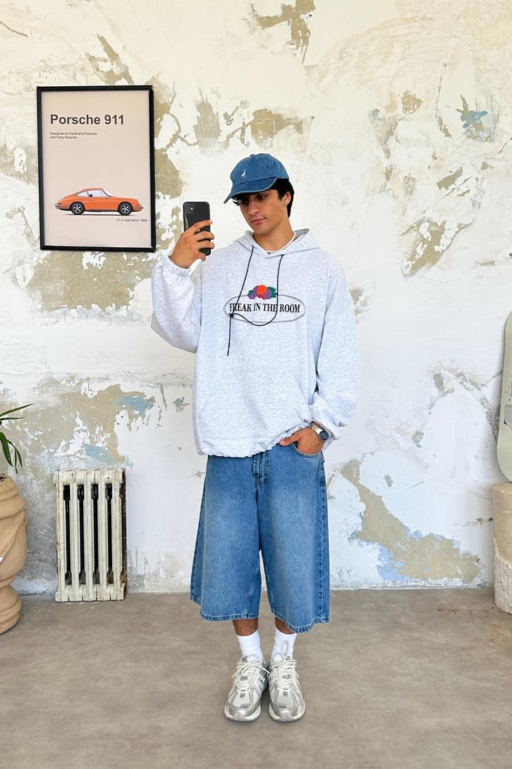 Ön Baskılı Oversize Hoodie