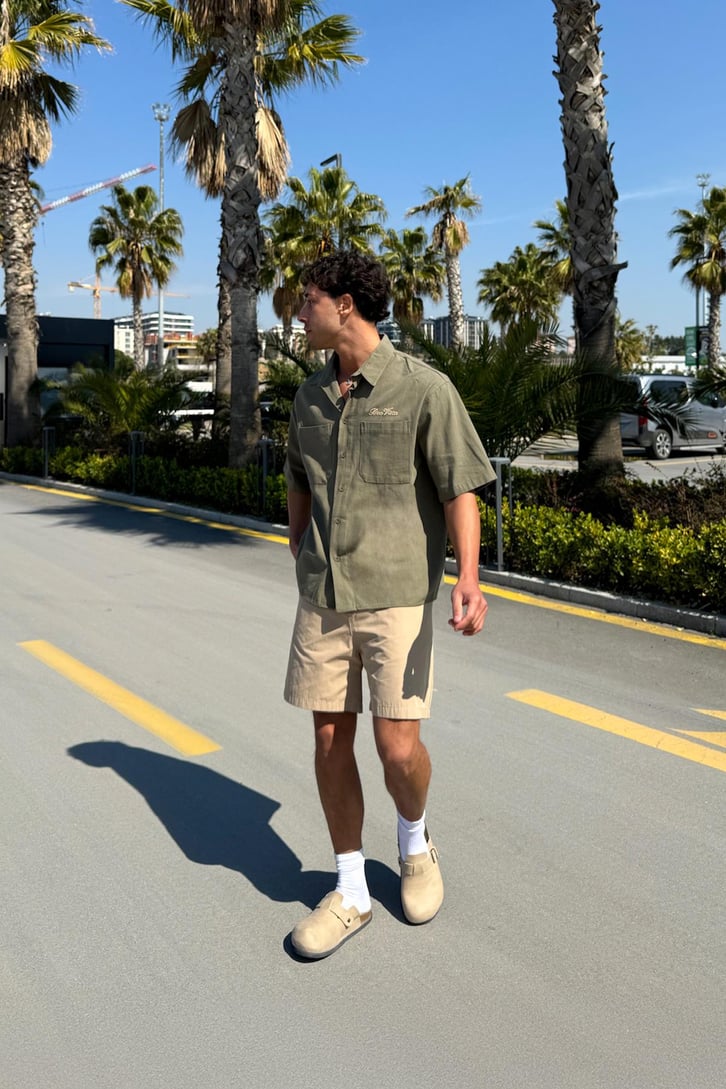 Ön Cep Boa Vista Nakışlı Oversize Gömlek
