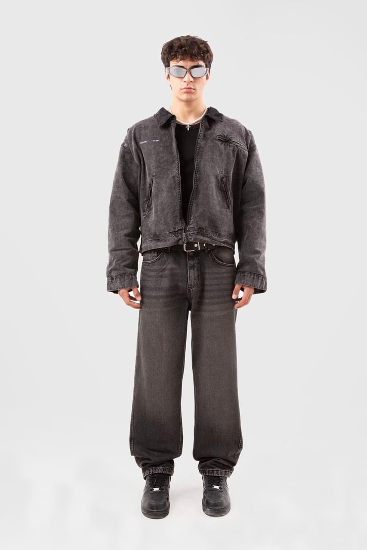 Ön Cepli Acid Wash Kot Ceket