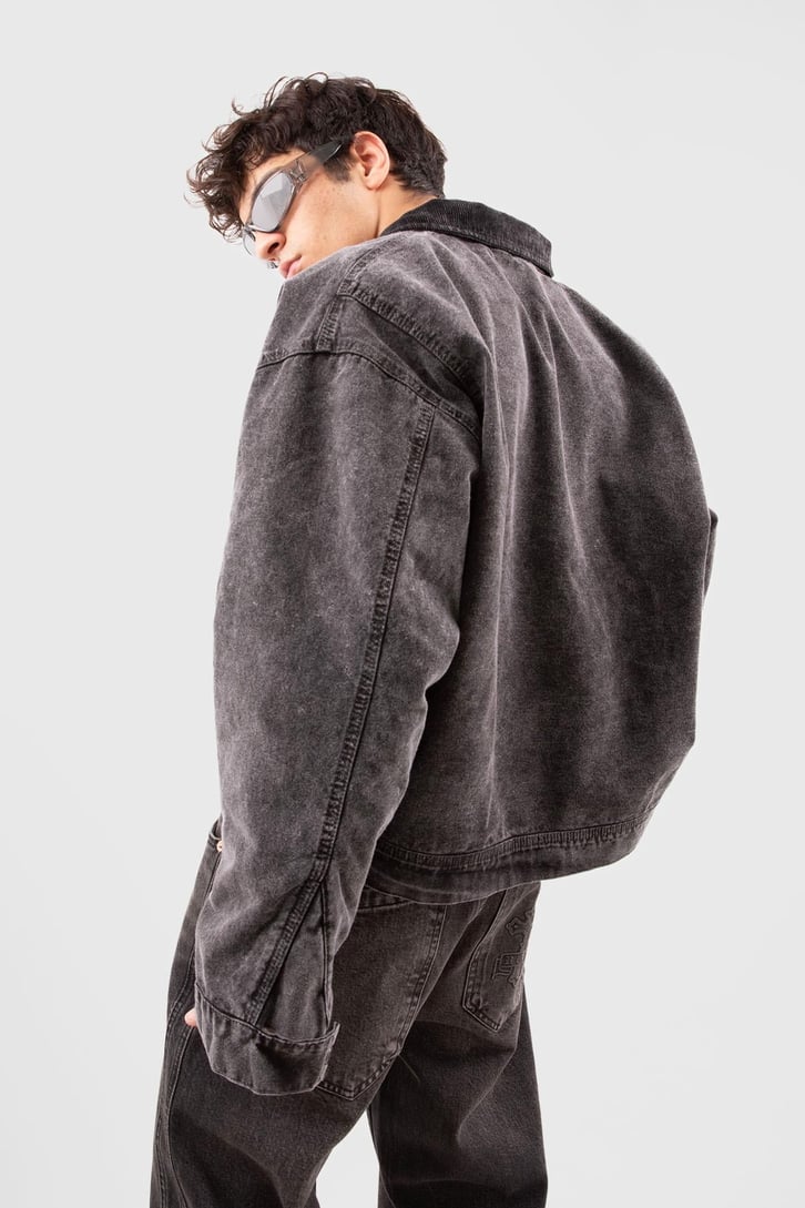 Ön Cepli Acid Wash Kot Ceket
