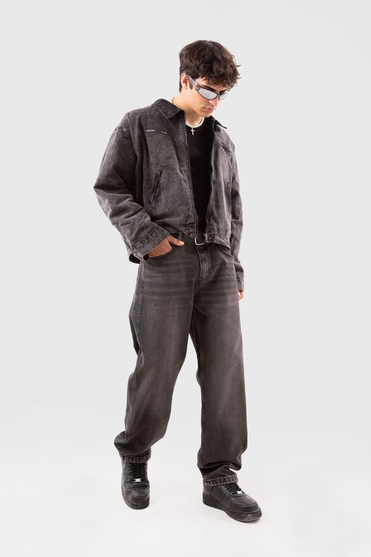 Ön Cepli Acid Wash Kot Ceket