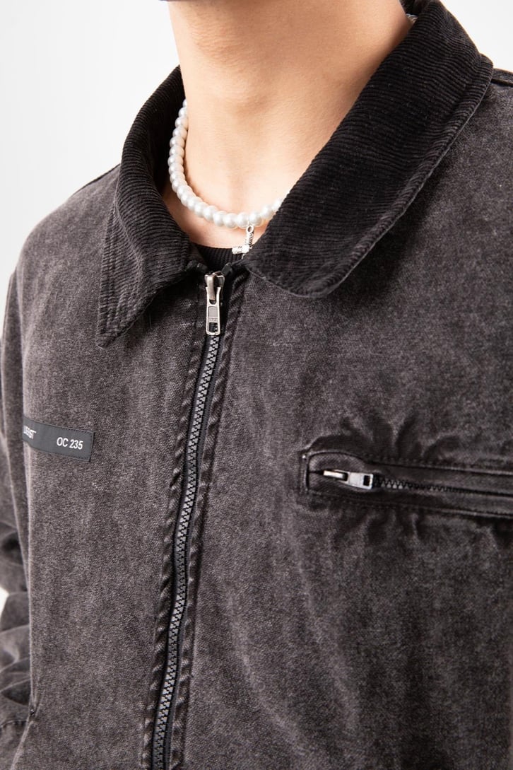 Ön Cepli Acid Wash Kot Ceket