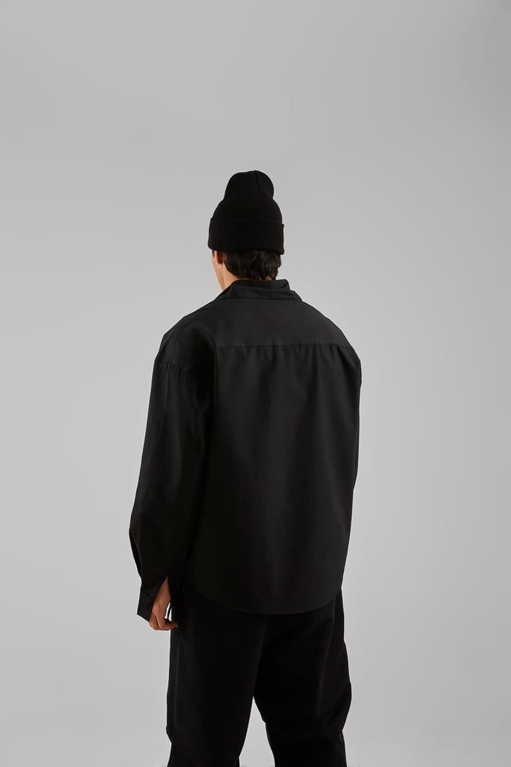Ön Cepli Beyaz Oversize Gömlek