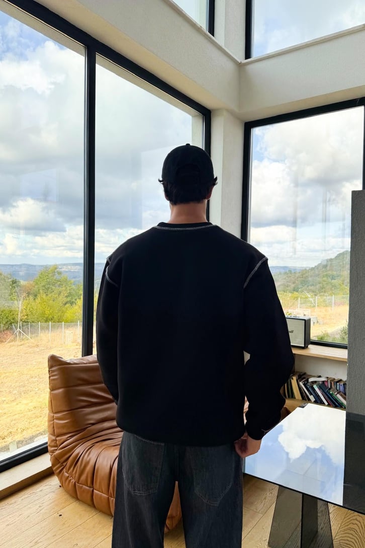 Ön Dikiş Detay Sweatshirt
