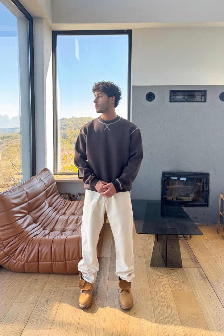 Ön Dikiş Detay Sweatshirt