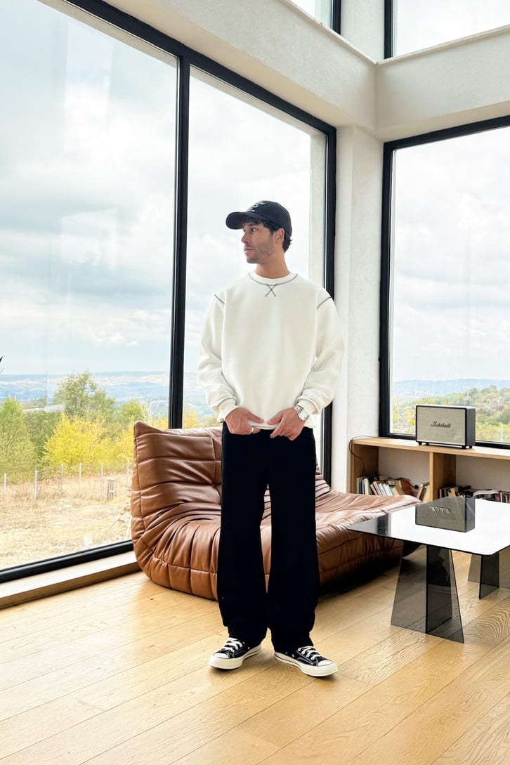 Ön Dikiş Detay Sweatshirt