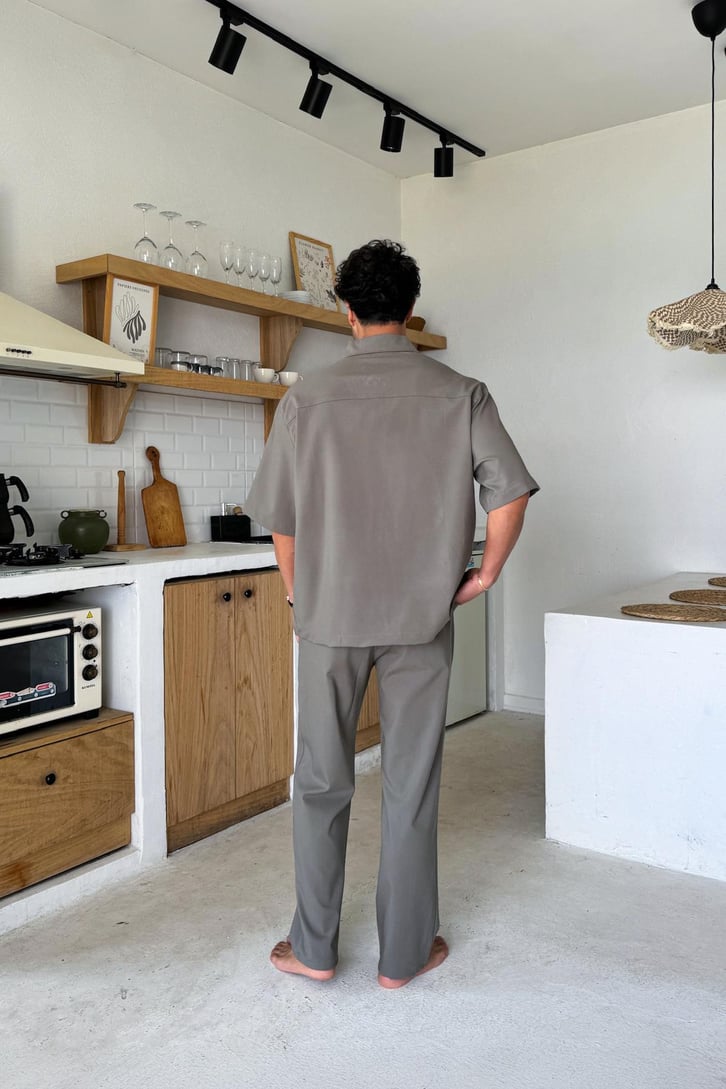 Ön Dikiş Detaylı Kumaş Takım