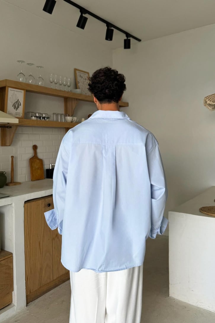 Ön Düğme Detaylı Oversize Gömlek