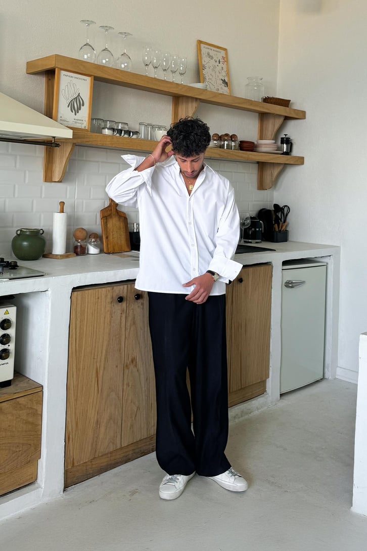 Ön Düğme Detaylı Oversize Gömlek
